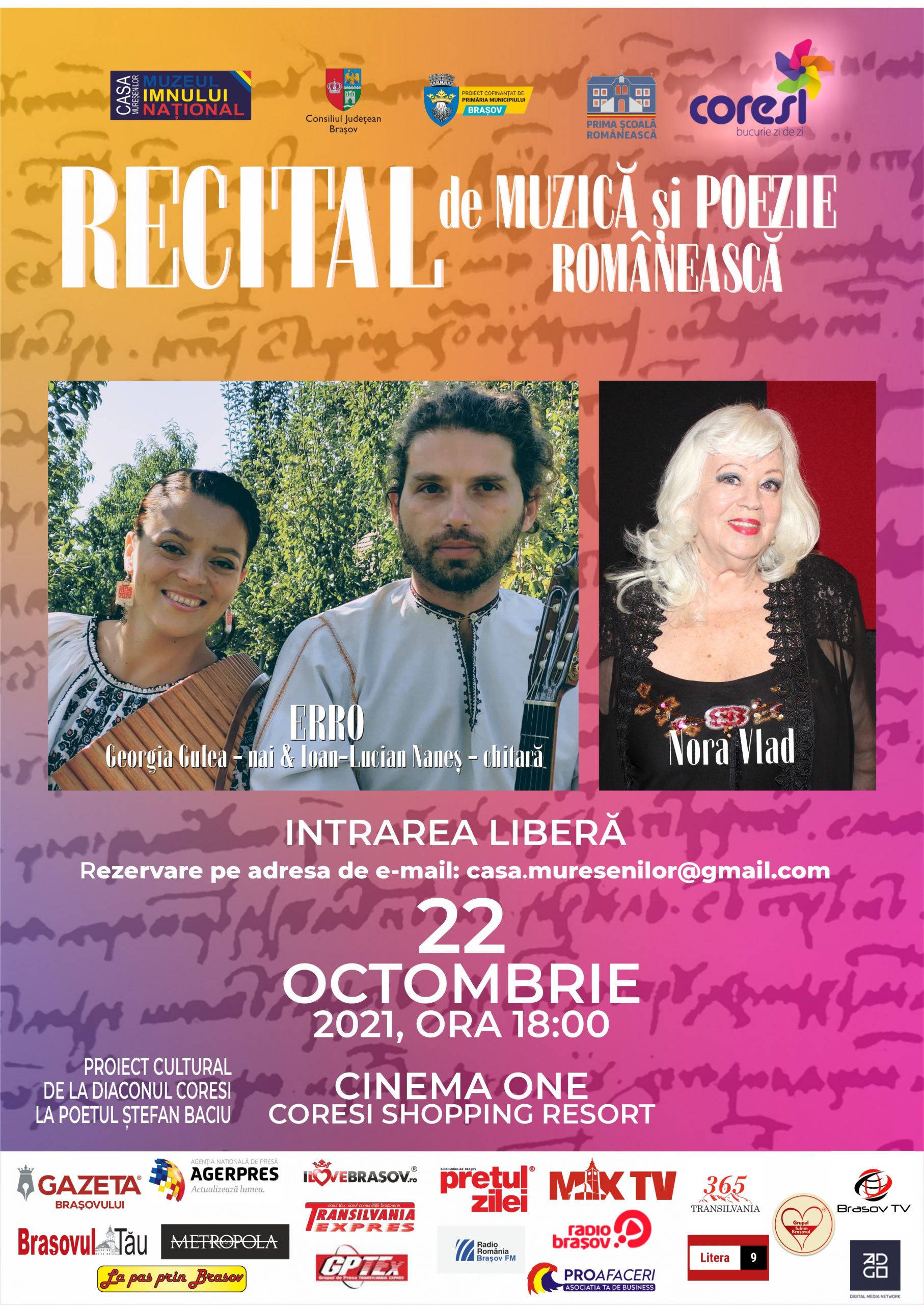 Recital de muzică și poezie românească în cadrul proiectului „De la Diaconul Coresi la poetul Stefan Baciu”