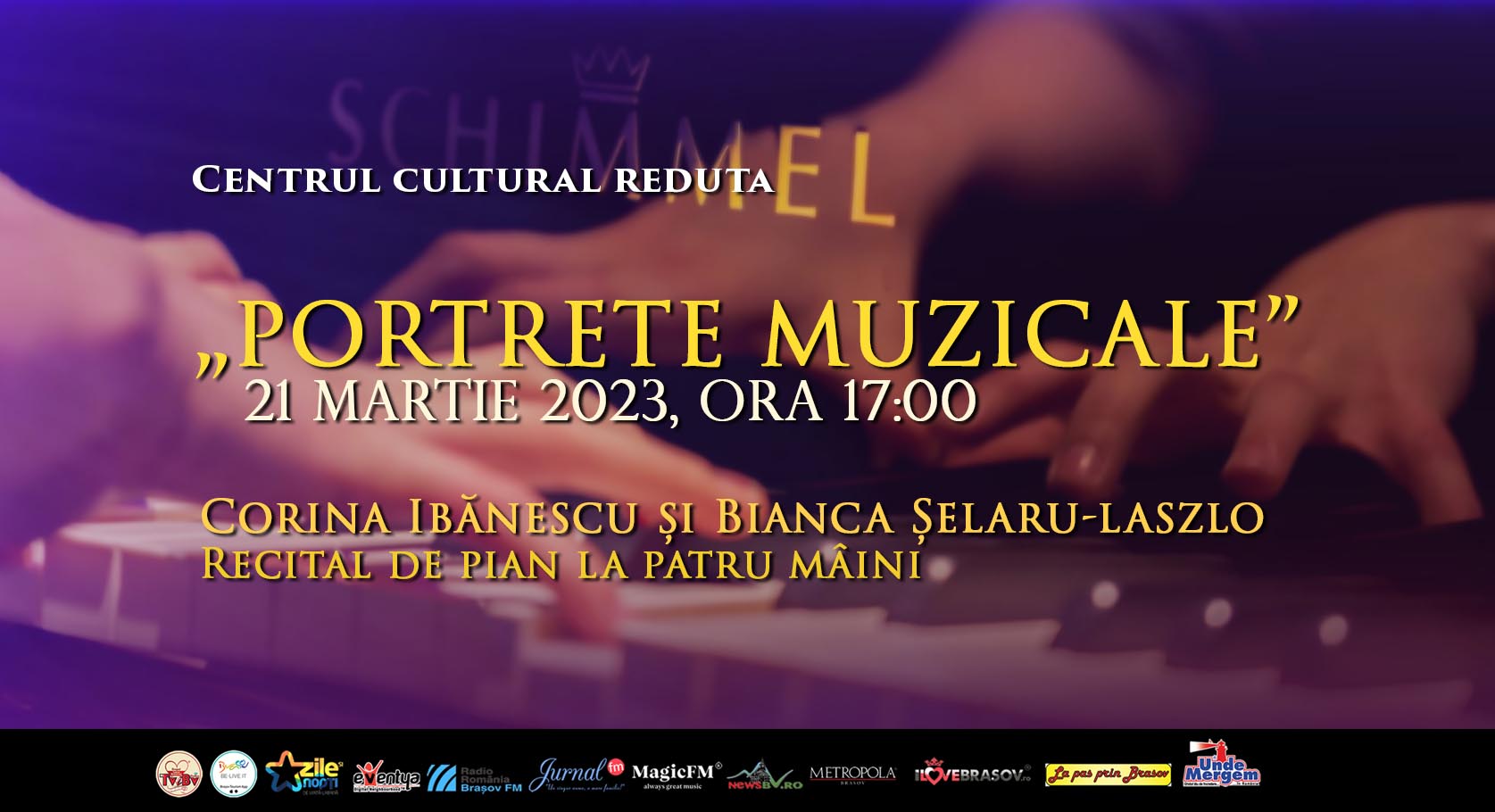 PORTRETE MUZICALE. Recital la patru mâini cu pianista Corina Ibănescu și cu Bianca Șelaru (Laszlo) în 21 martie 2023