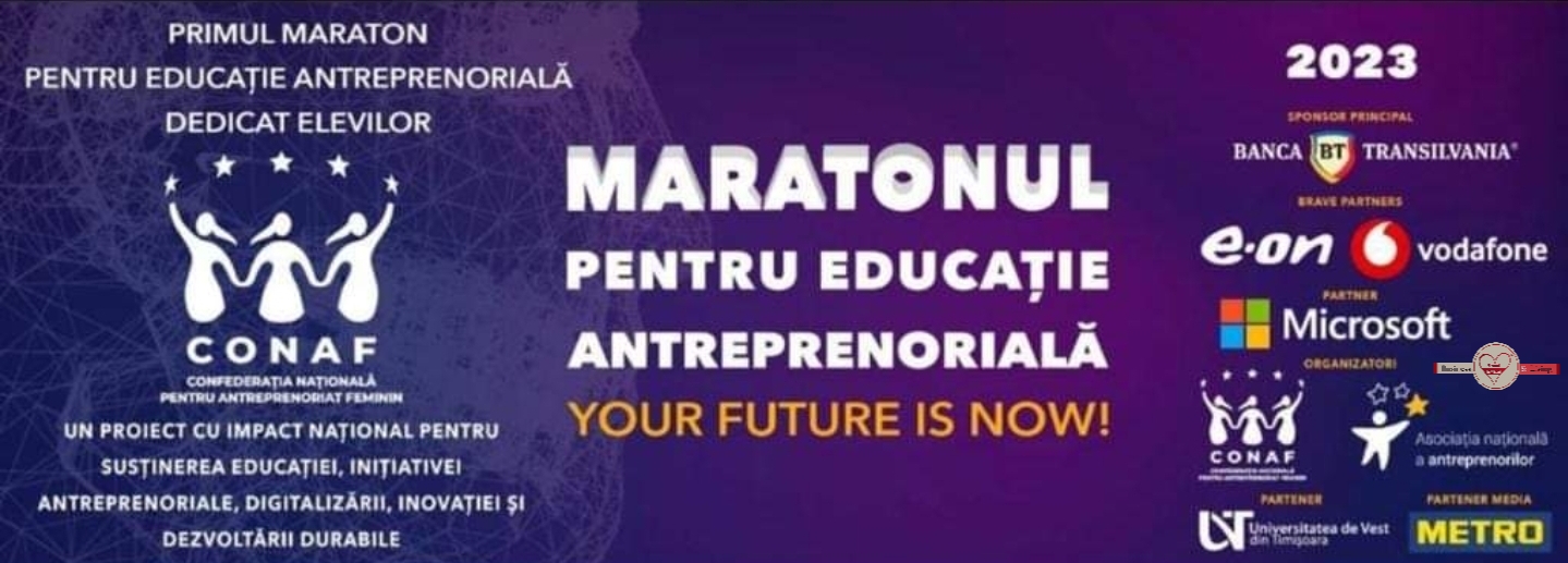 Maratonul pentru Educație Antreprenorială, la Brașov! 26 Mai, ora 12:00, la Sala "Aula Magna" a Universității Transilvania din Brașov!