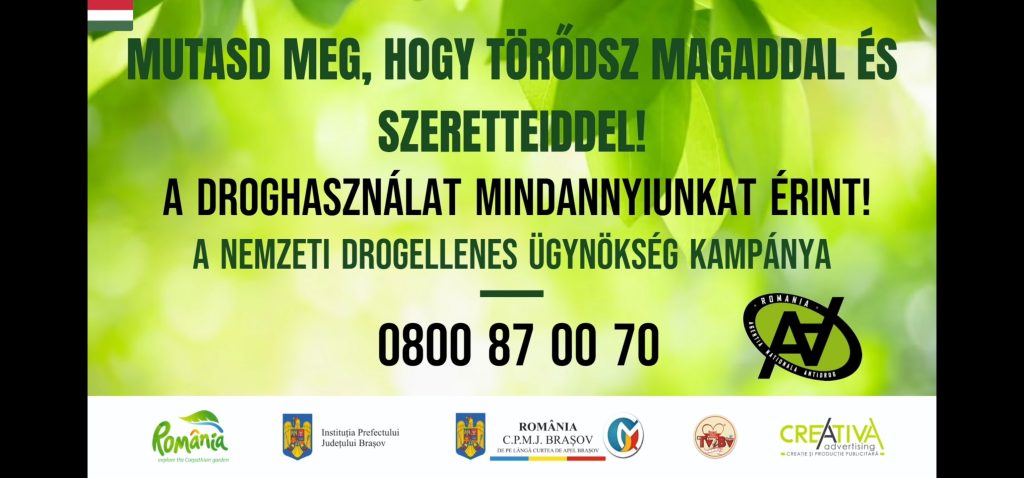 CAMPANIA NAŢIONALĂ „CONSUMUL DE DROGURI NE PRIVEŞTE PE TOŢI” lansată luni la Brașov -prioritar zona HORECA !