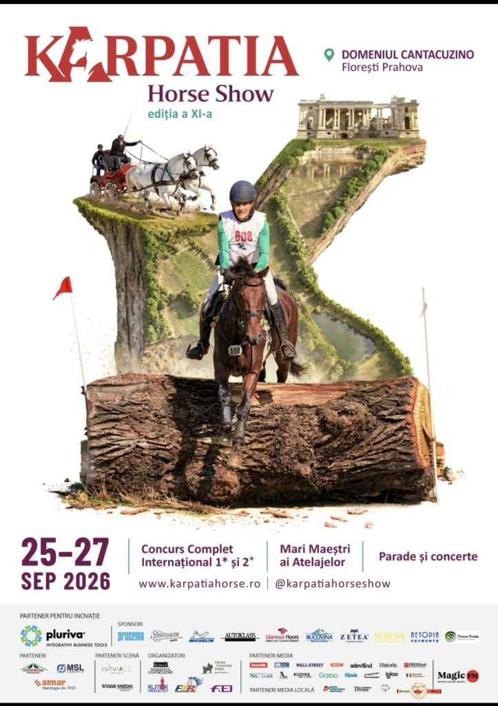 Karpatia Horse Show 2026 pe Domeniul Cantacuzino: tradiție ecvestră și renașterea unui simbol arhitectural. Între 25 și 27septembrie 2026, Domeniul Cantacuzino din Florești, Prahova, redevine,pentru a unsprezecea oară, „arena” unui eveniment ecvestru unic în România: KarpatiaHorse Show-Grupul Iubim Brașovul partener 2 Karpatia Horse Show 2026 pe Domeniul Cantacuzino: tradiție ecvestră și renașterea unui simbol arhitectural. Între 25 și 27septembrie 2026, Domeniul Cantacuzino din Florești, Prahova, redevine,pentru a unsprezecea oară, „arena” unui eveniment ecvestru unic în România: KarpatiaHorse Show-Grupul Iubim Brașovul partener